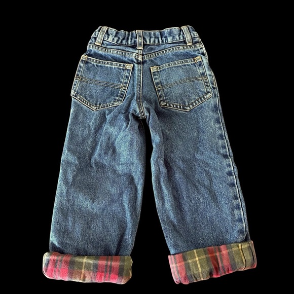 Vintage LL Bean Boys size 4 Flannel Lined Jeans Denim 100% Cotton Straight Leg - Picture 2 of 6